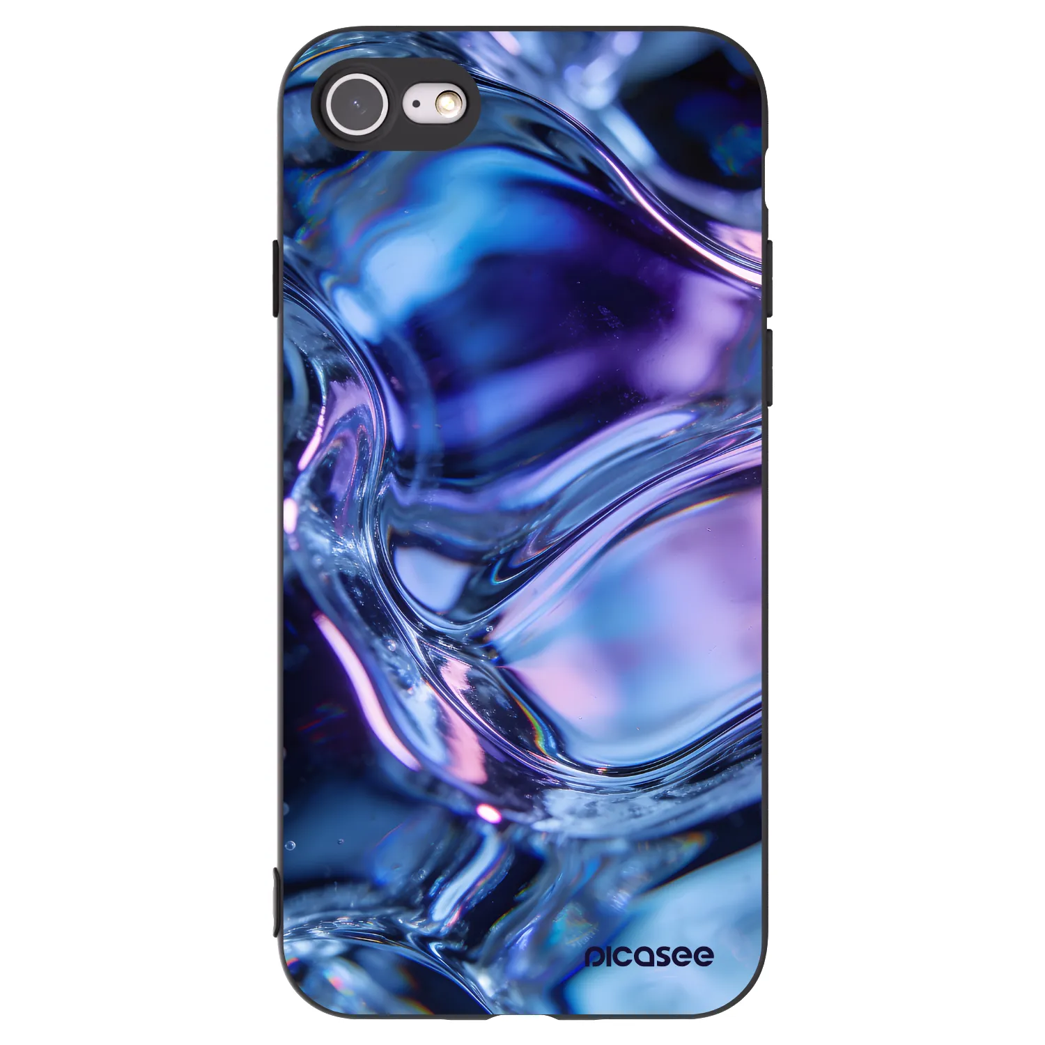 Picasee silikonski črni ovitek za Apple iPhone 7 - Iris liquid
