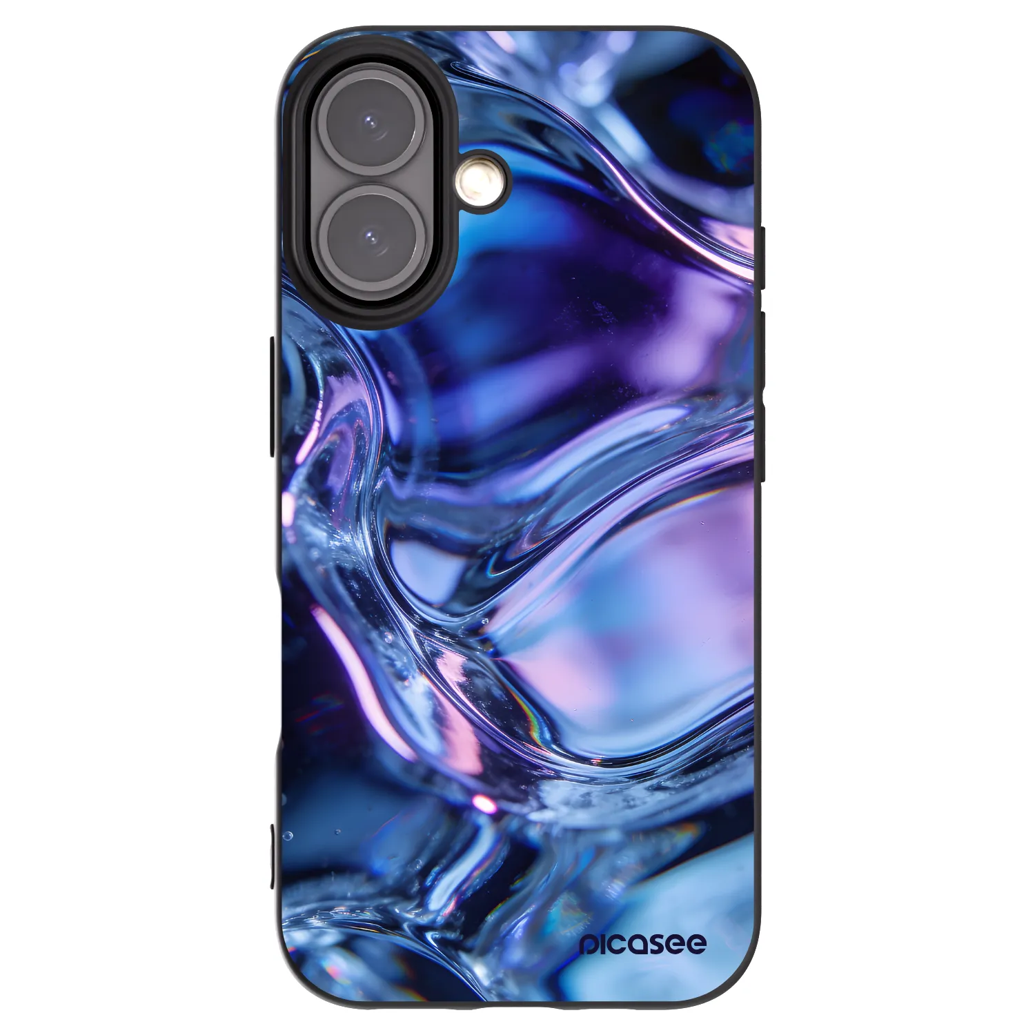 Picasee silikonski črni ovitek za Apple iPhone 16 - Iris liquid