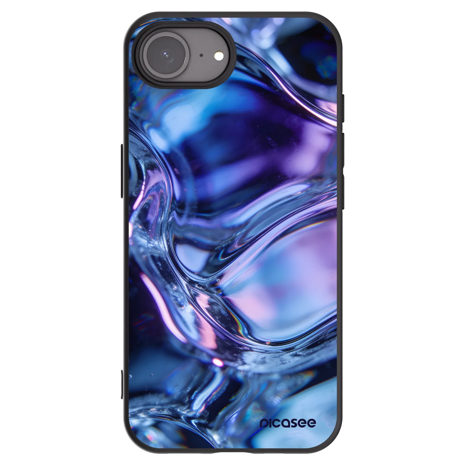 Picasee silikonski črni ovitek za Apple iPhone 16e - Iris liquid