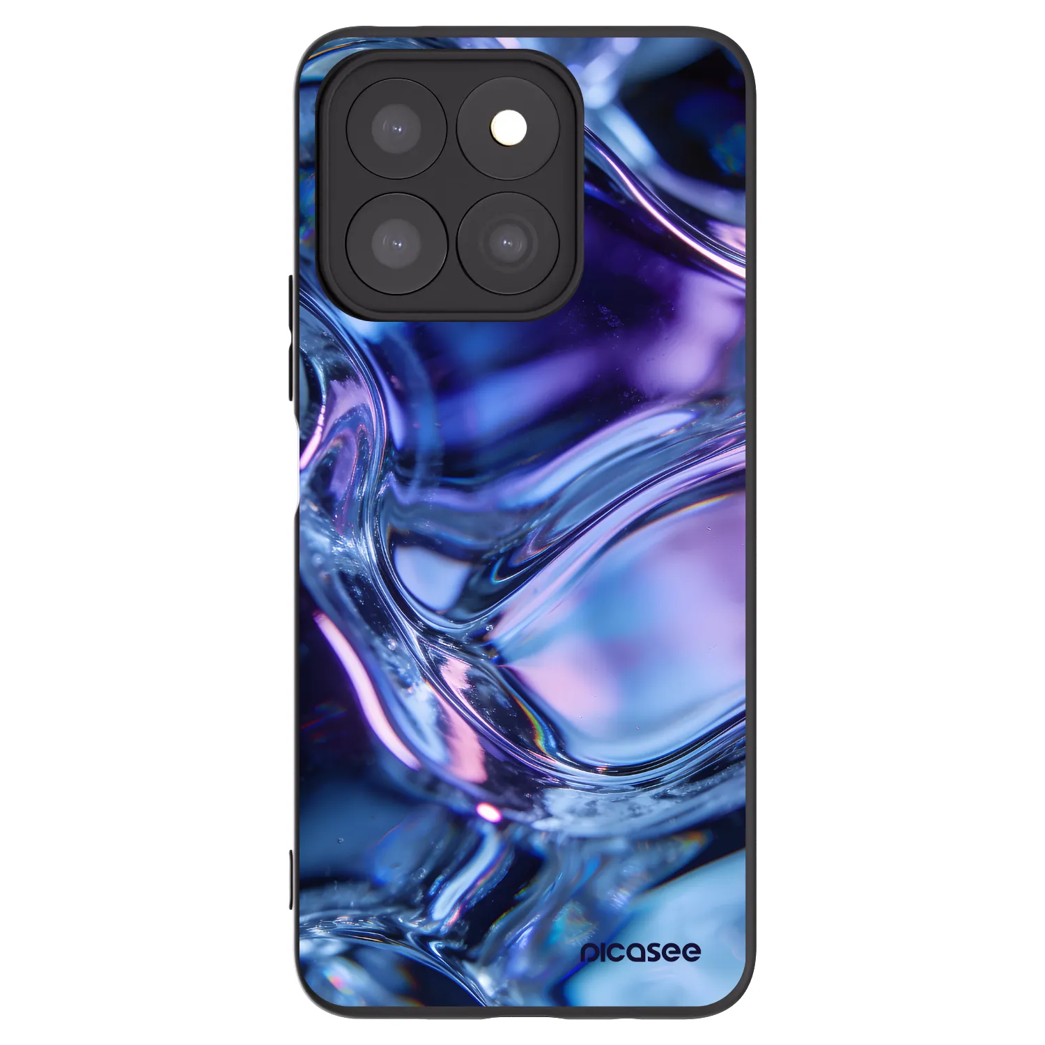 Picasee silikonski črni ovitek za Honor X8c - Iris liquid