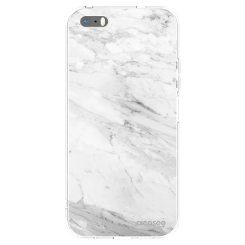Picasee silikonski prozorni ovitek za Apple iPhone 5/5S/SE - White marble
