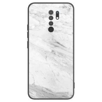 Picasee silikonski črni ovitek za Xiaomi Redmi 9 - White marble