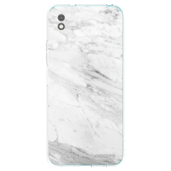 Picasee silikonski črni ovitek za Xiaomi Redmi 9A - White marble
