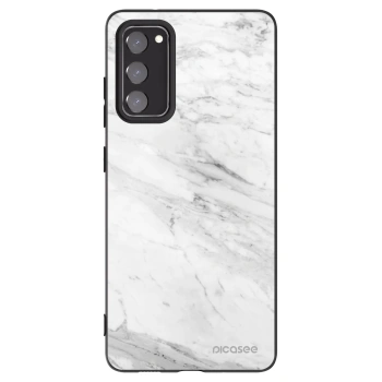 Picasee silikonski črni ovitek za Samsung Galaxy S20 FE - White marble