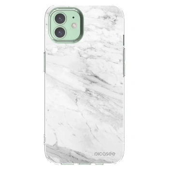 Picasee silikonski prozorni ovitek za Apple iPhone 12 Pro - White marble