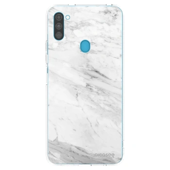 Picasee silikonski prozorni ovitek za Samsung Galaxy M11 - White marble