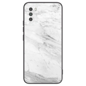 Picasee silikonski črni ovitek za Xiaomi Poco M3 - White marble