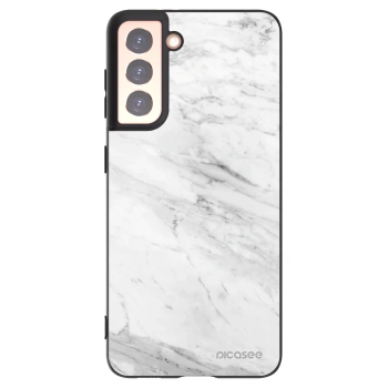 Picasee silikonski črni ovitek za Samsung Galaxy S21 5G G991B - White marble