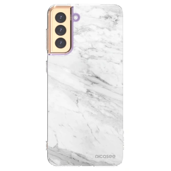 Picasee silikonski prozorni ovitek za Samsung Galaxy S21+ 5G G996F - White marble