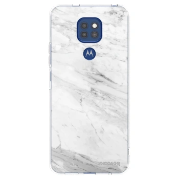Picasee silikonski prozorni ovitek za Motorola Moto G9 Play - White marble
