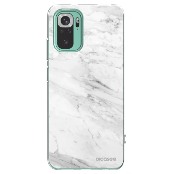 Picasee silikonski prozorni ovitek za Xiaomi Redmi Note 10 Pro - White marble