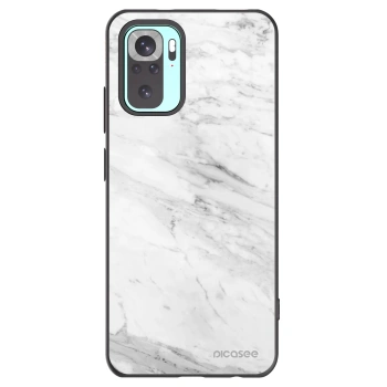 Picasee silikonski črni ovitek za Xiaomi Redmi Note 10 Pro - White marble