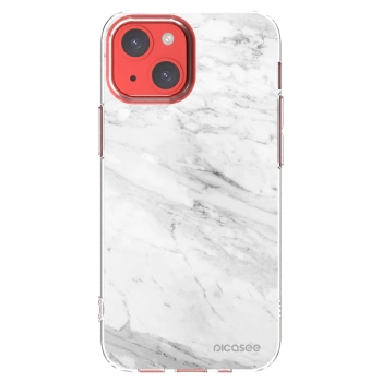 Picasee silikonski prozorni ovitek za Apple iPhone 13 mini - White marble