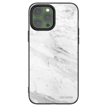 Picasee silikonski črni ovitek za Apple iPhone 13 Pro Max - White marble