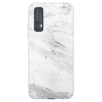 Picasee silikonski prozorni ovitek za Realme 7 - White marble