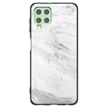 Picasee silikonski črni ovitek za Samsung Galaxy A22 A225F 4G - White marble