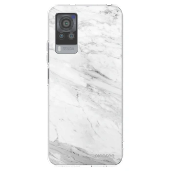 Picasee silikonski prozorni ovitek za Vivo X60 Pro 5G - White marble
