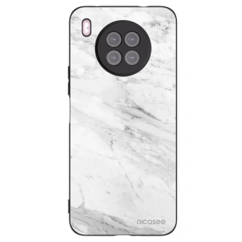 Picasee silikonski črni ovitek za Huawei Nova 8i - White marble