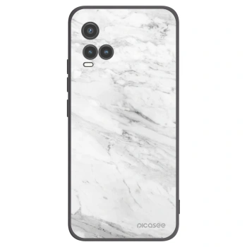 Picasee silikonski črni ovitek za Vivo Y33s - White marble