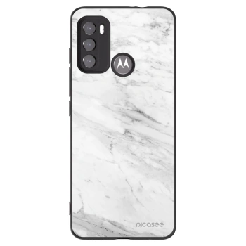 Picasee silikonski črni ovitek za Motorola Moto G60 - White marble