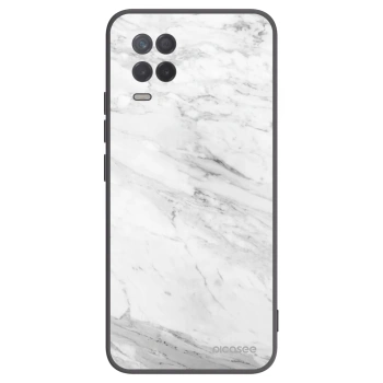 Picasee silikonski črni ovitek za Realme 8 5G - White marble