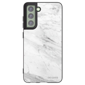 Picasee silikonski črni ovitek za Samsung Galaxy S21 FE 5G - White marble