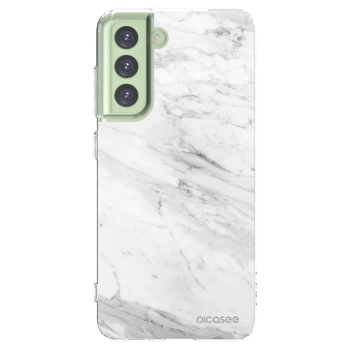 Picasee silikonski prozorni ovitek za Samsung Galaxy S21 FE 5G - White marble