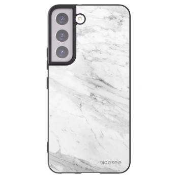 Picasee silikonski črni ovitek za Samsung Galaxy S22 5G - White marble
