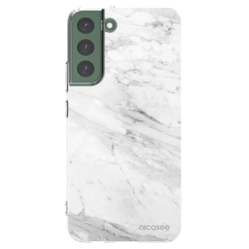 Picasee silikonski prozorni ovitek za Samsung Galaxy S22+ 5G - White marble