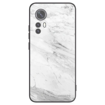 Picasee silikonski črni ovitek za Xiaomi 12 - White marble
