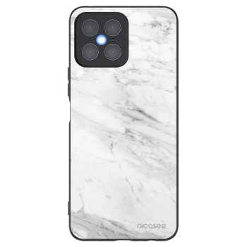 Picasee silikonski črni ovitek za Honor X8 4G - White marble