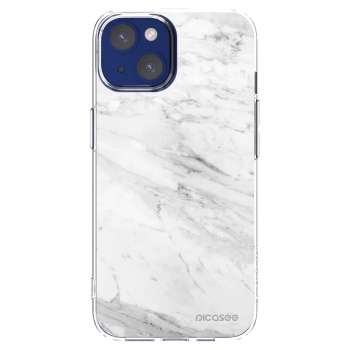 Picasee silikonski prozorni ovitek za Apple iPhone 14 - White marble