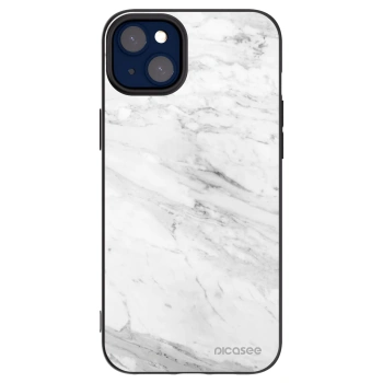 Picasee silikonski črni ovitek za Apple iPhone 14 Plus - White marble