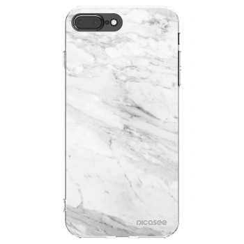 Picasee silikonski prozorni ovitek za Apple iPhone 8 Plus - White marble