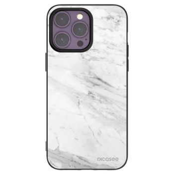 Picasee silikonski črni ovitek za Apple iPhone 14 Pro Max - White marble