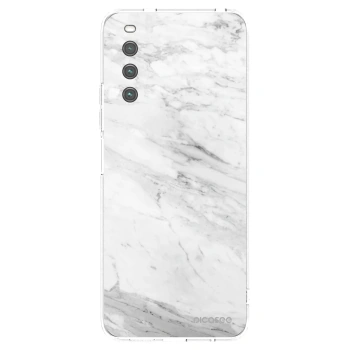 Picasee silikonski prozorni ovitek za Sony Xperia 10 IV 5G - White marble