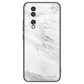 Picasee silikonski črni ovitek za Honor 70 - White marble