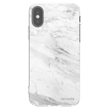 Picasee silikonski prozorni ovitek za Apple iPhone X/XS - White marble