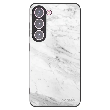Picasee silikonski črni ovitek za Samsung Galaxy S23 5G - White marble