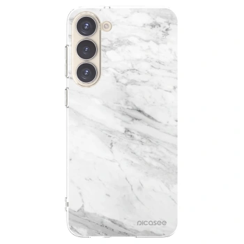 Picasee silikonski prozorni ovitek za Samsung Galaxy S23+ 5G - White marble