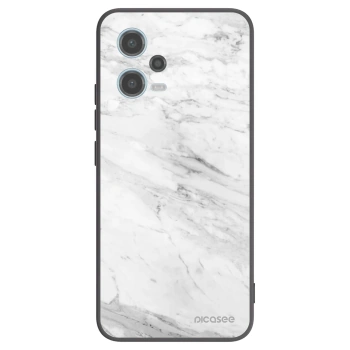Picasee silikonski črni ovitek za Xiaomi Redmi Note 12 5G - White marble