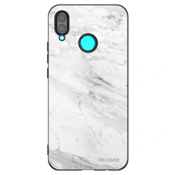 Picasee silikonski črni ovitek za Huawei Nova 3 - White marble