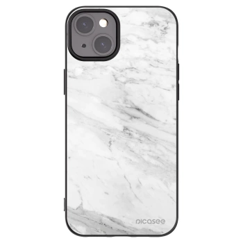 Picasee silikonski črni ovitek za Apple iPhone 15 Plus - White marble
