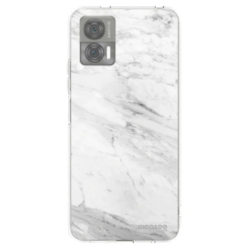 Picasee silikonski prozorni ovitek za Motorola Edge 30 Neo - White marble
