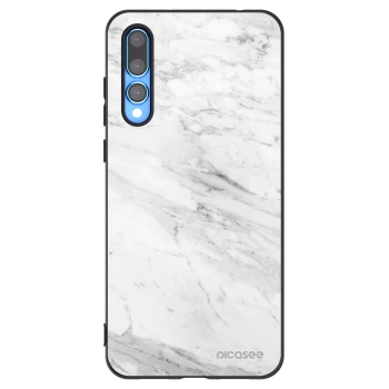Picasee silikonski črni ovitek za Huawei P20 Pro - White marble