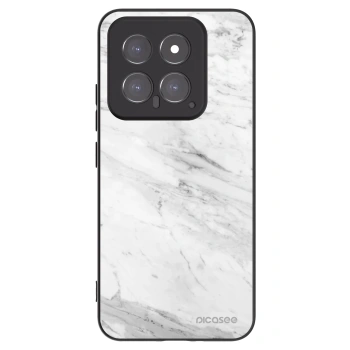 Picasee silikonski črni ovitek za Xiaomi 14 - White marble