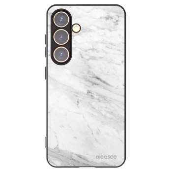 Picasee silikonski črni ovitek za Samsung Galaxy S24 S921B 5G - White marble