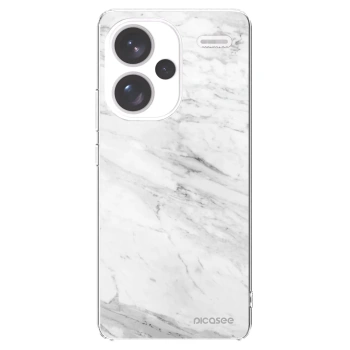 Picasee silikonski prozorni ovitek za Xiaomi Redmi Note 13 Pro+ 5G - White marble