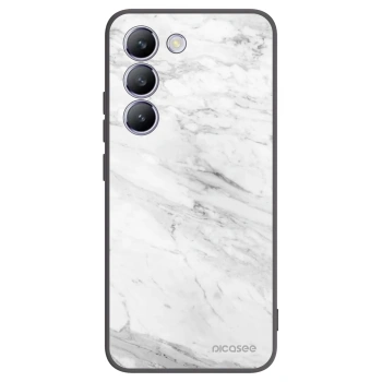 Picasee silikonski črni ovitek za Vivo V40 SE 5G - White marble