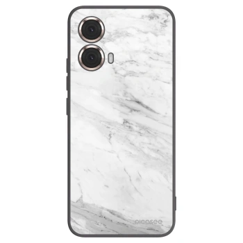 Picasee silikonski črni ovitek za Motorola Moto G85 - White marble